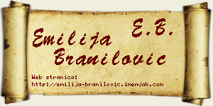 Emilija Branilović vizit kartica